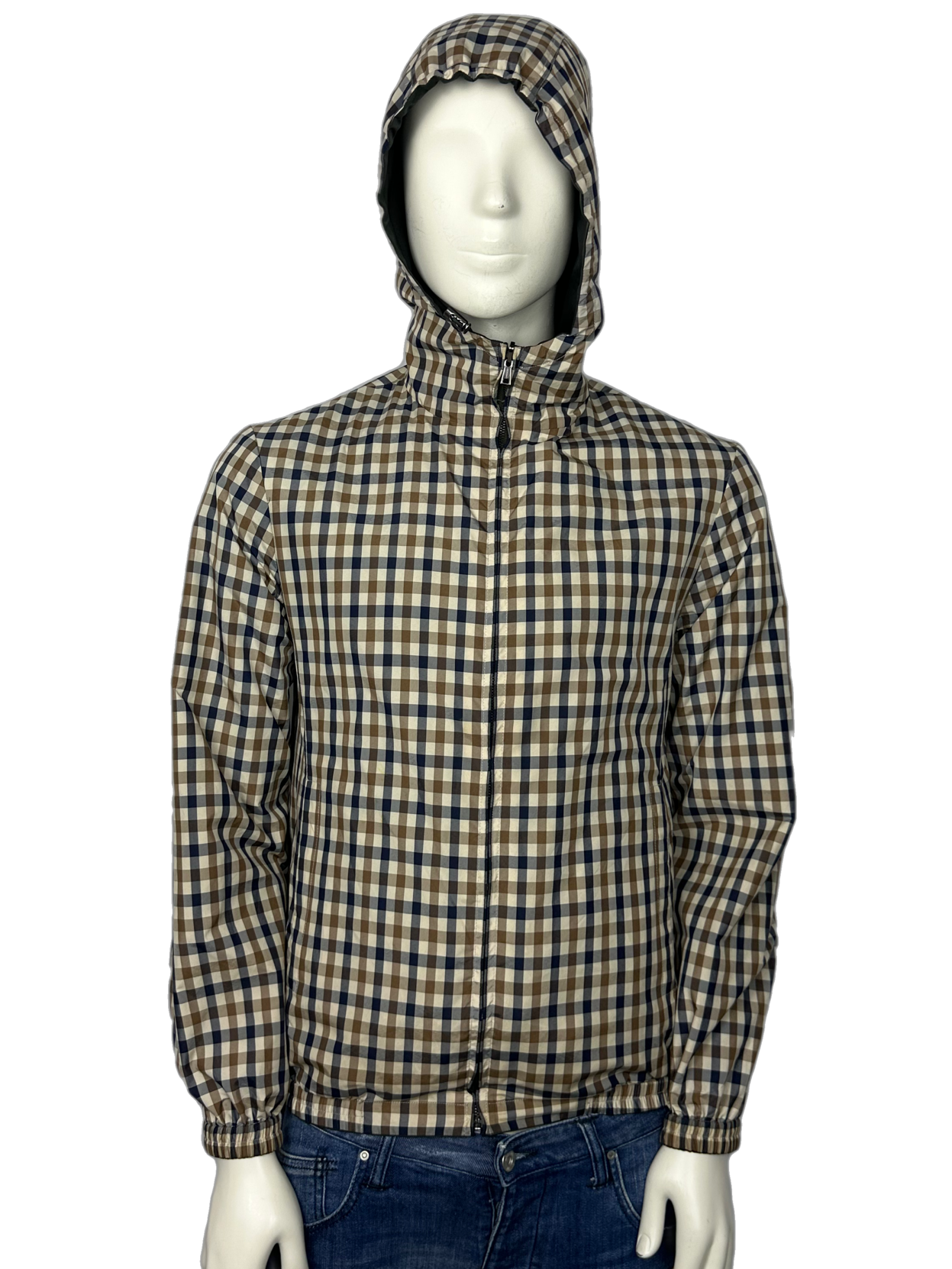 Aquascutum Burgundy Hooded Reversible Jacket Size (M)