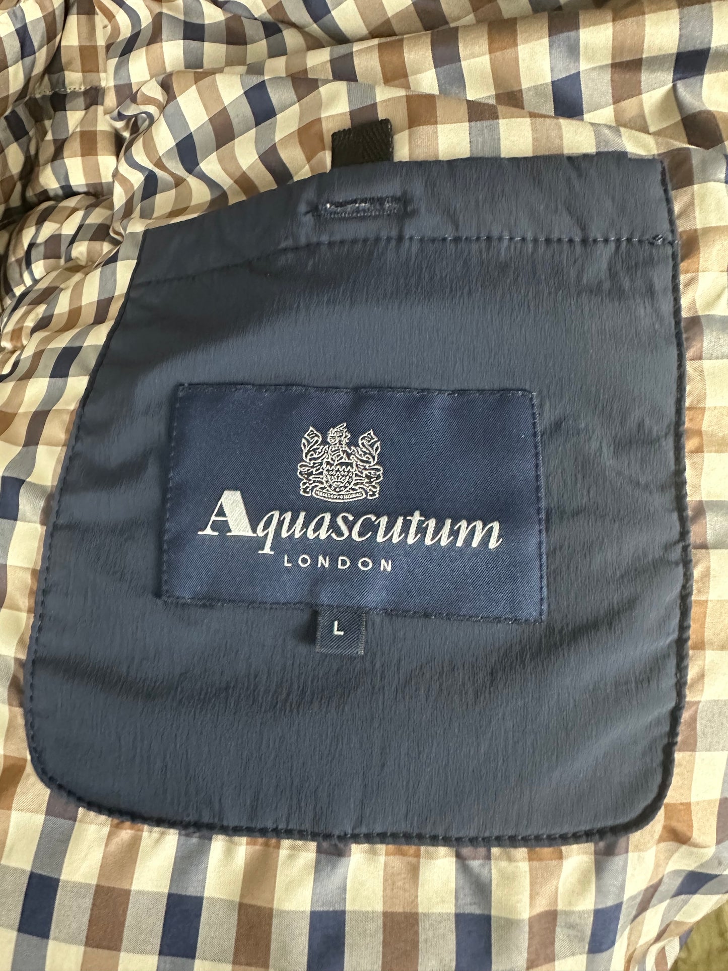 Aquascutum Navy Down Coat Size Large (L)