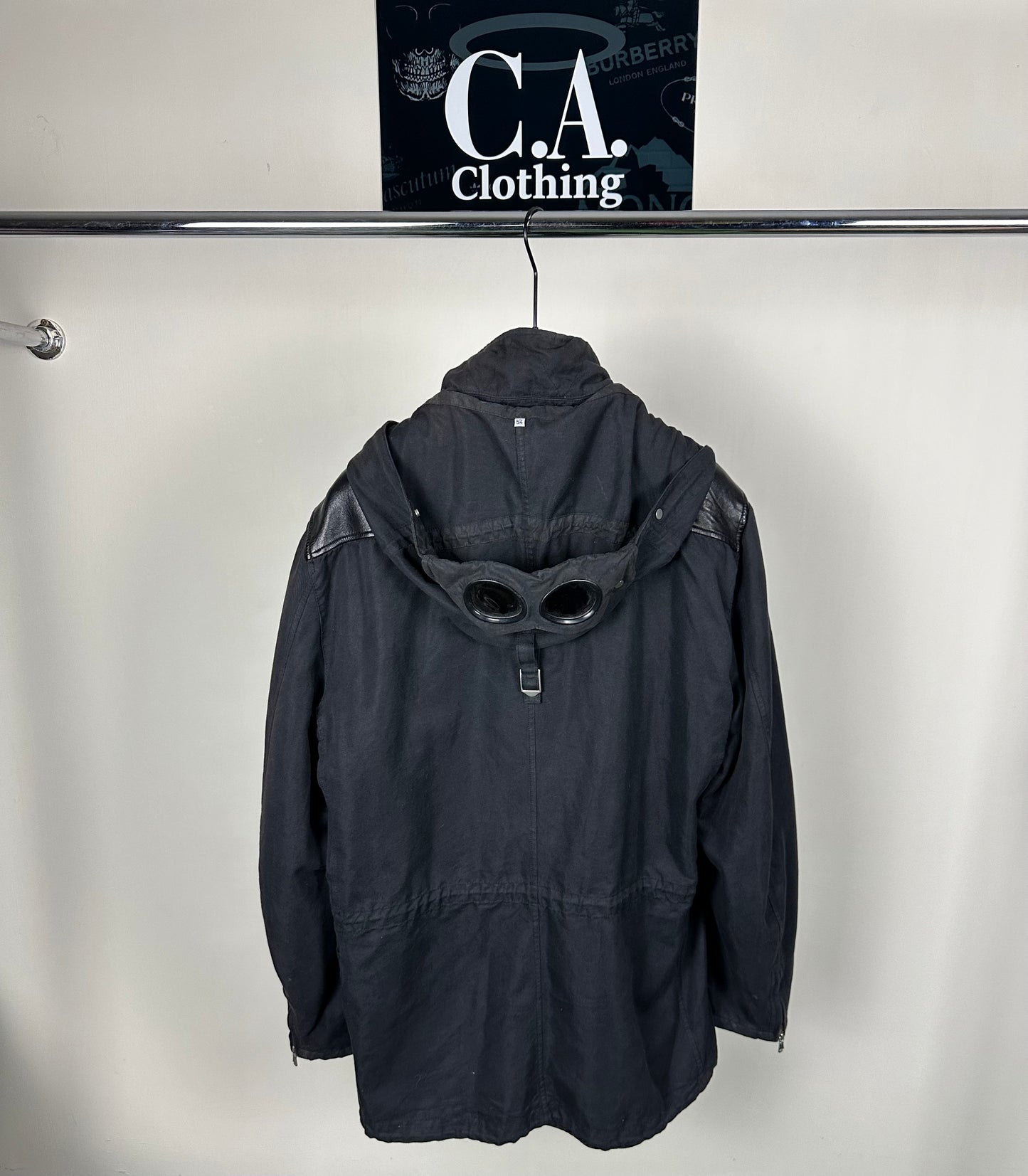 CP Company Leather La Mille Goggle Coat size (2XL) Fits (XL)