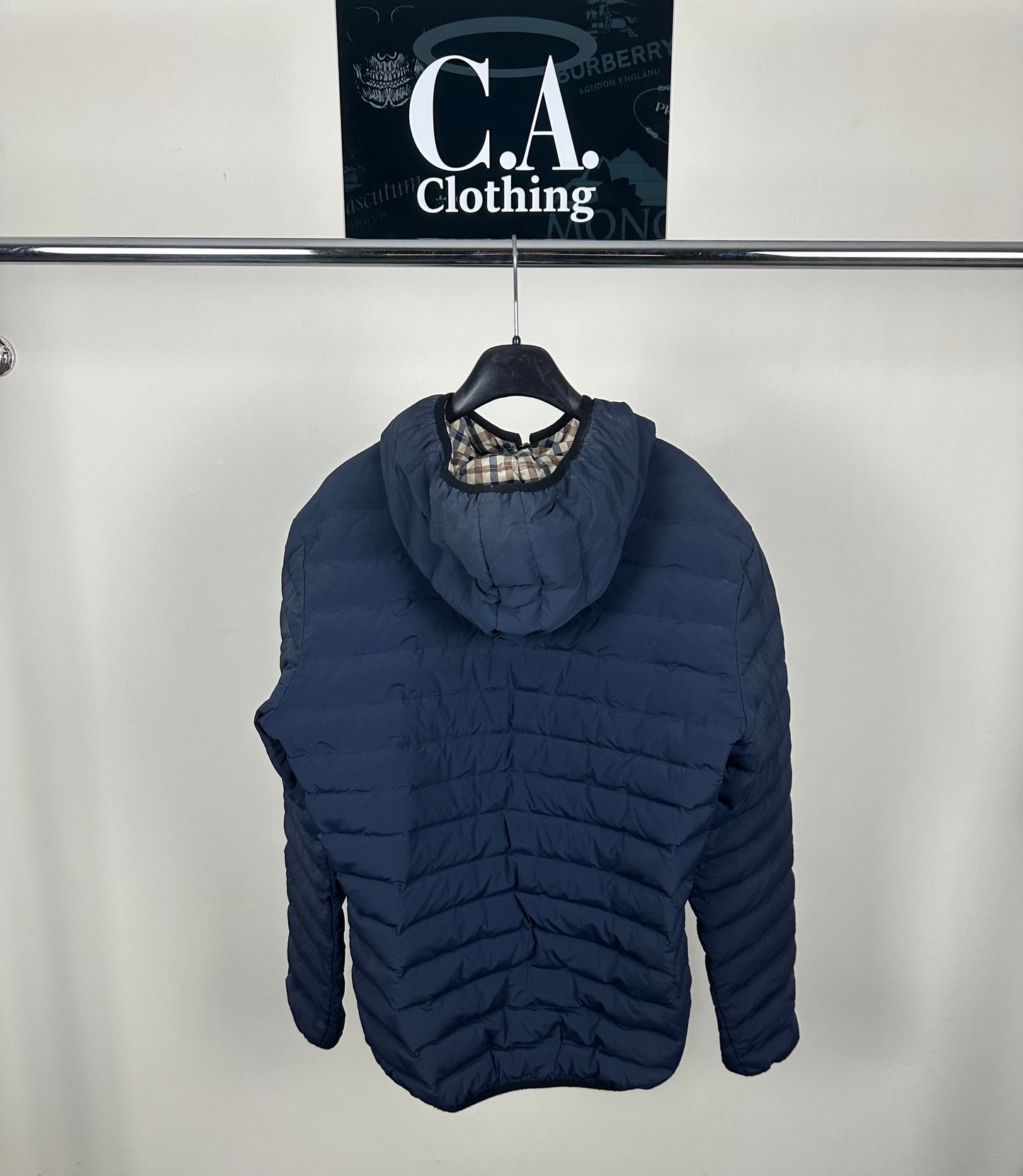 Aquascutum Navy Down Coat Size Large (L)