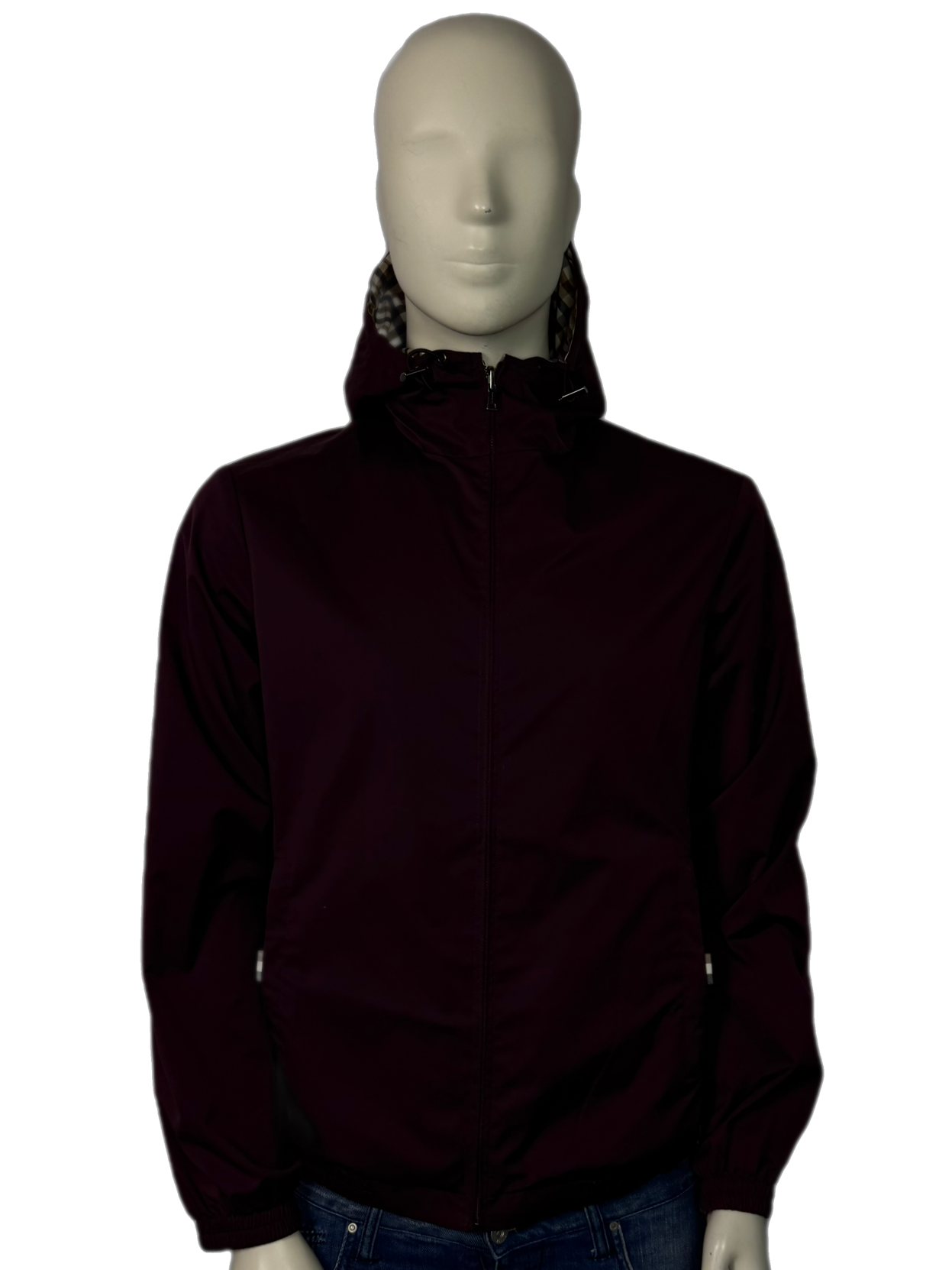 Aquascutum Burgundy Hooded Reversible Jacket Size (M)