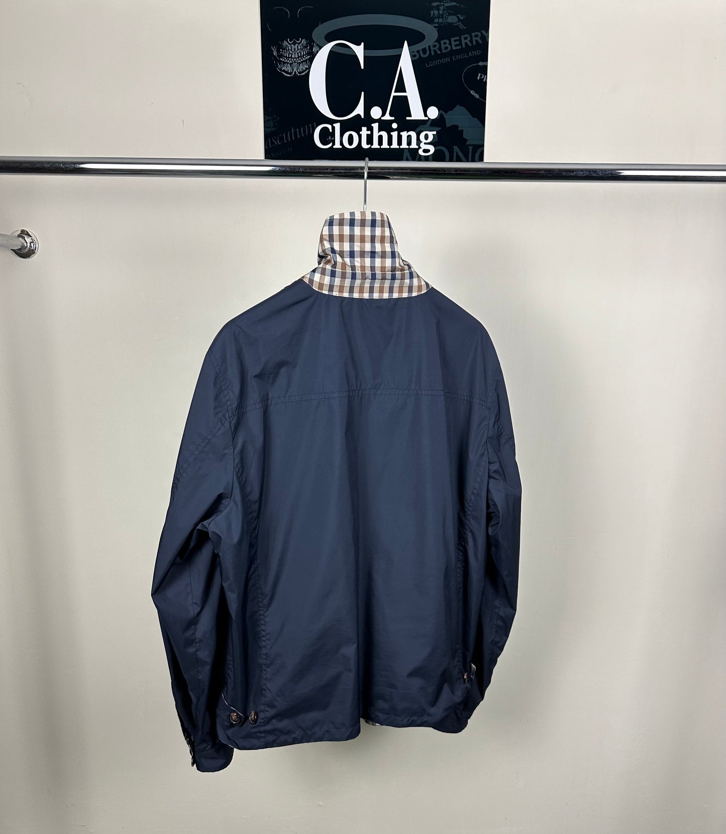 Aquascutum Navy Reversible Jacket Size (S)