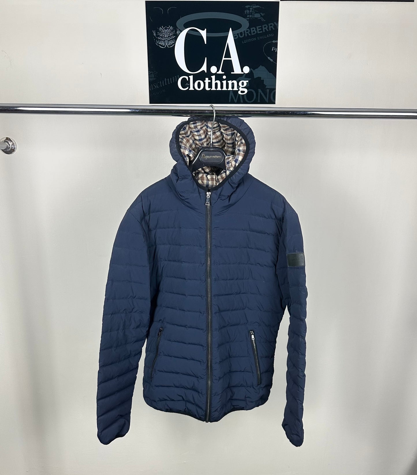 Aquascutum Navy Down Coat Size Large (L)