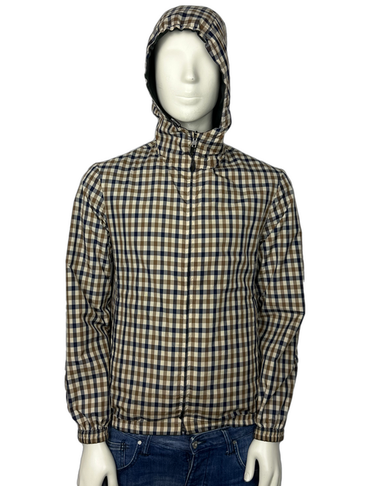 Aquascutum Navy Hooded Reversible Jacket Size (L)