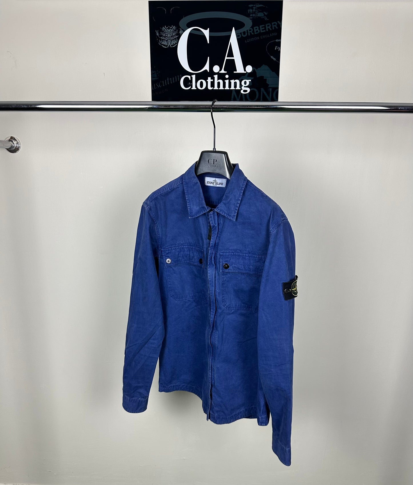 Stone Island Blue Overshirt Size Medium (M)