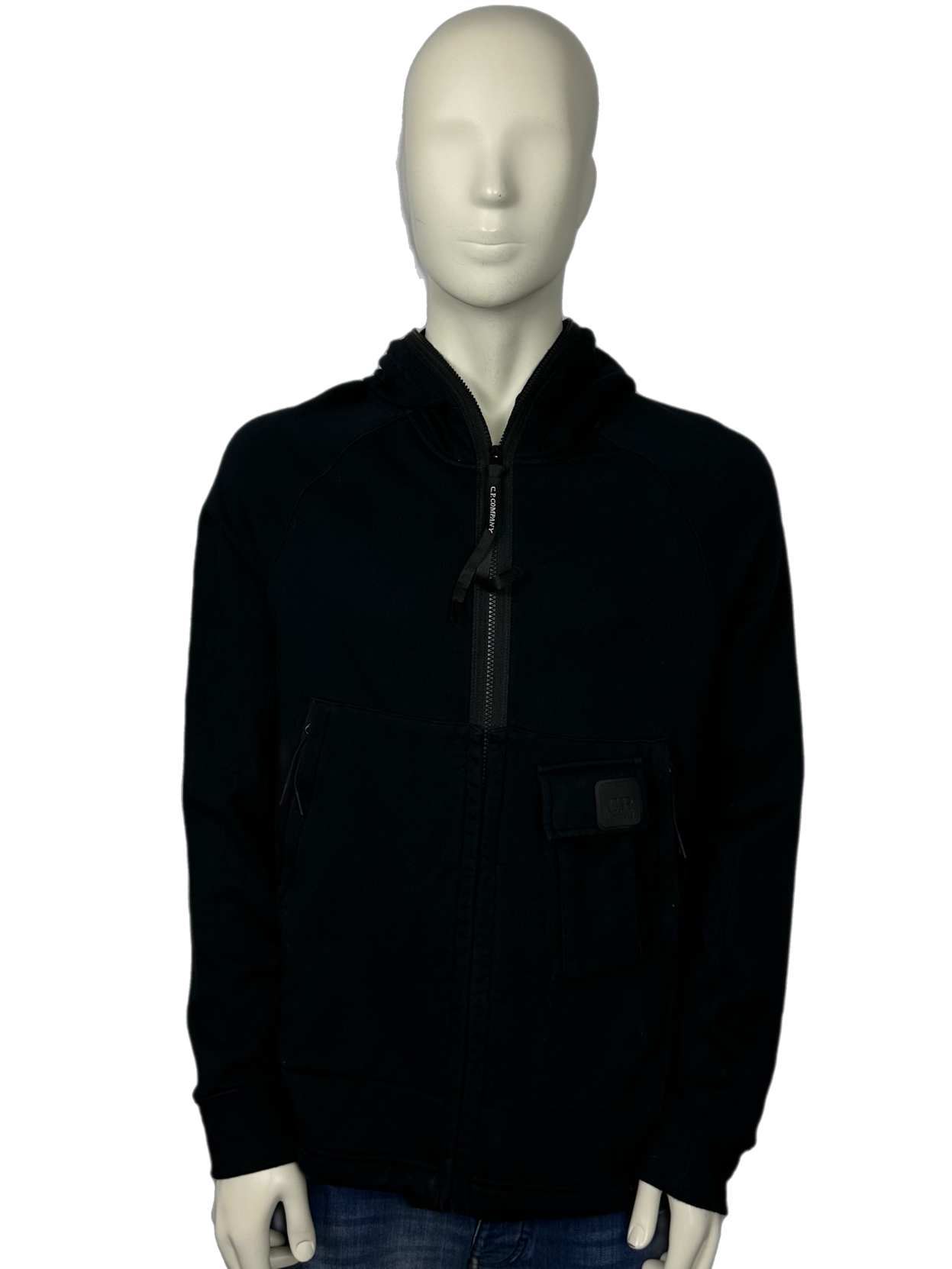 CP Company Black Metropolis Zip Hoodie Size Large (L)
