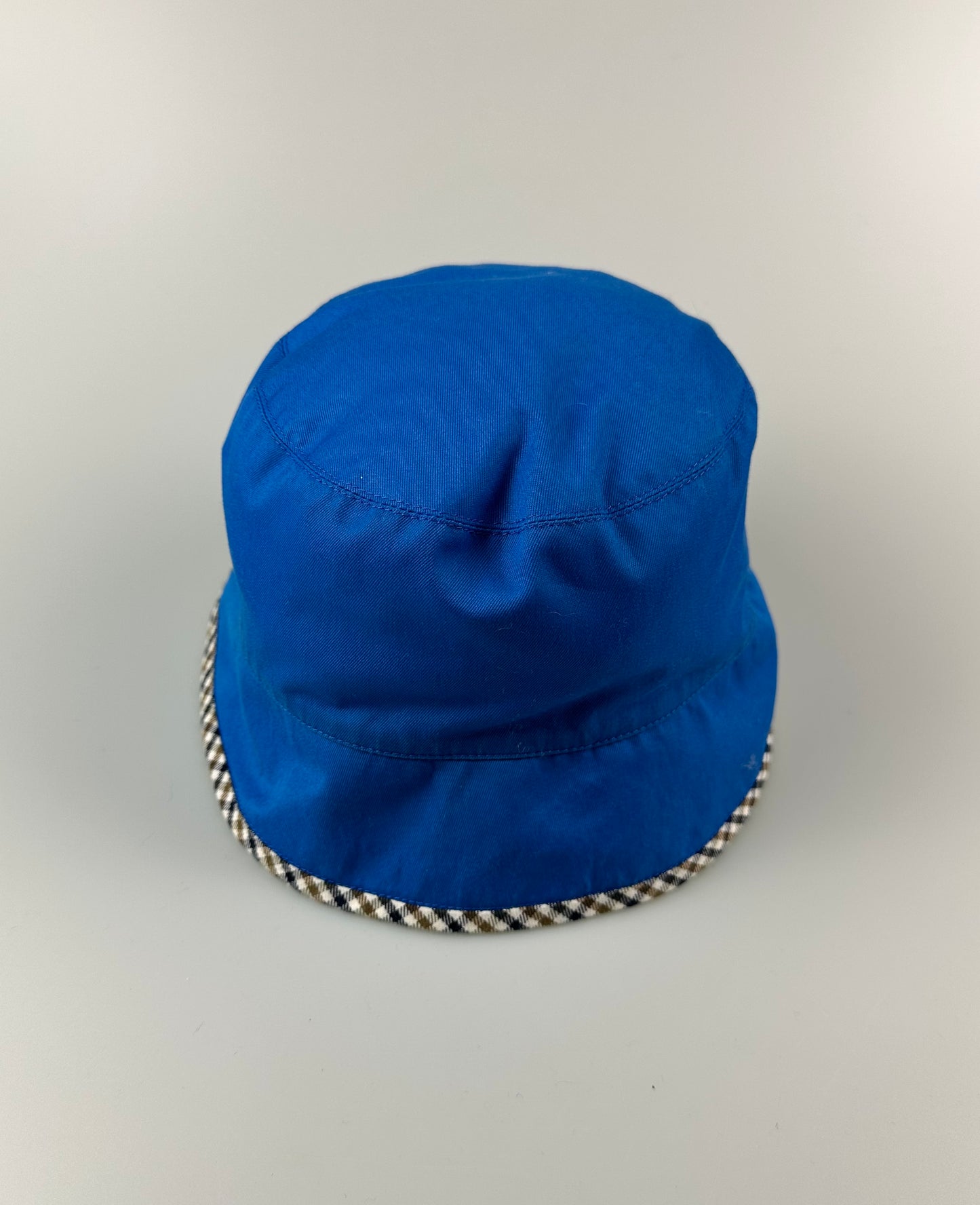 Aquascutum Blue Reversible Trim Bucket Hat (L)