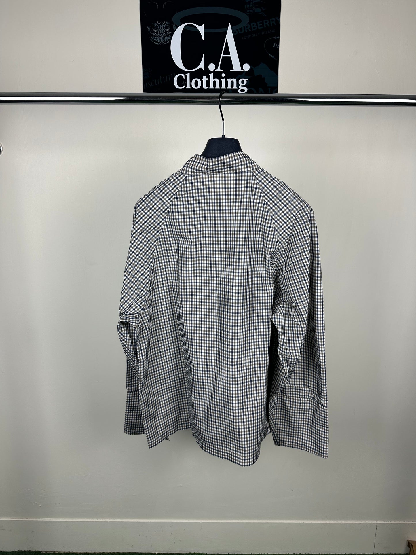 Aquascutum Packable Full Check Windbreaker Size Large (L)