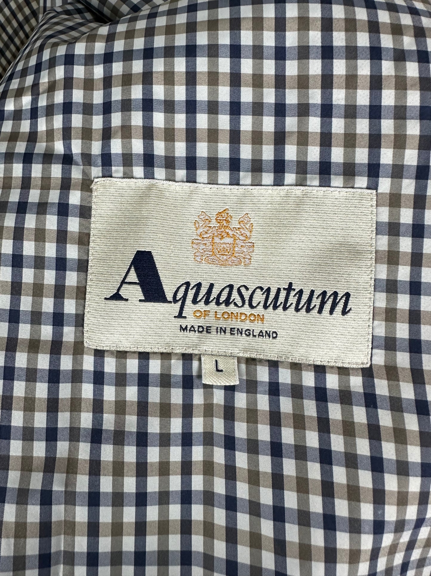 Aquascutum Packable Full Check Windbreaker Size Large (L)