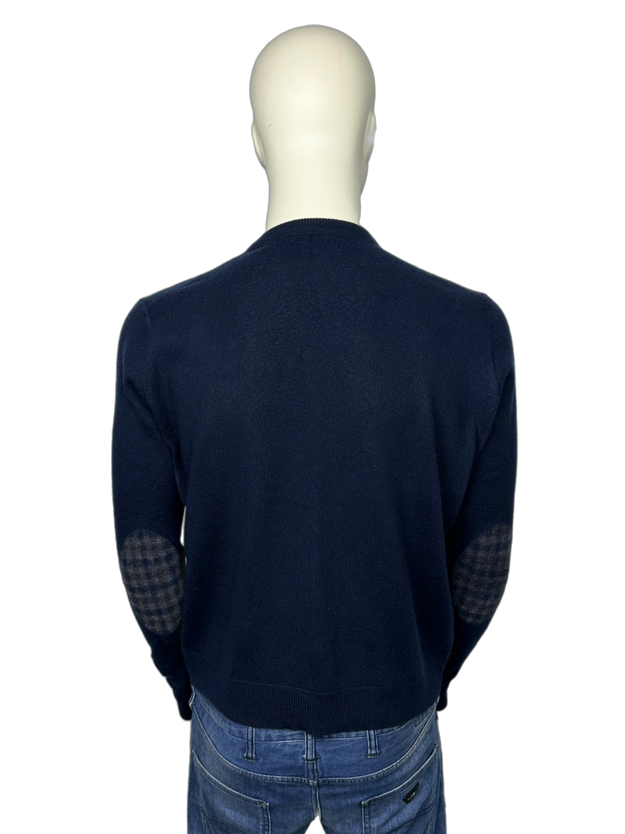 Aquascutum Dark Check Patch Jumper Size Large (L)