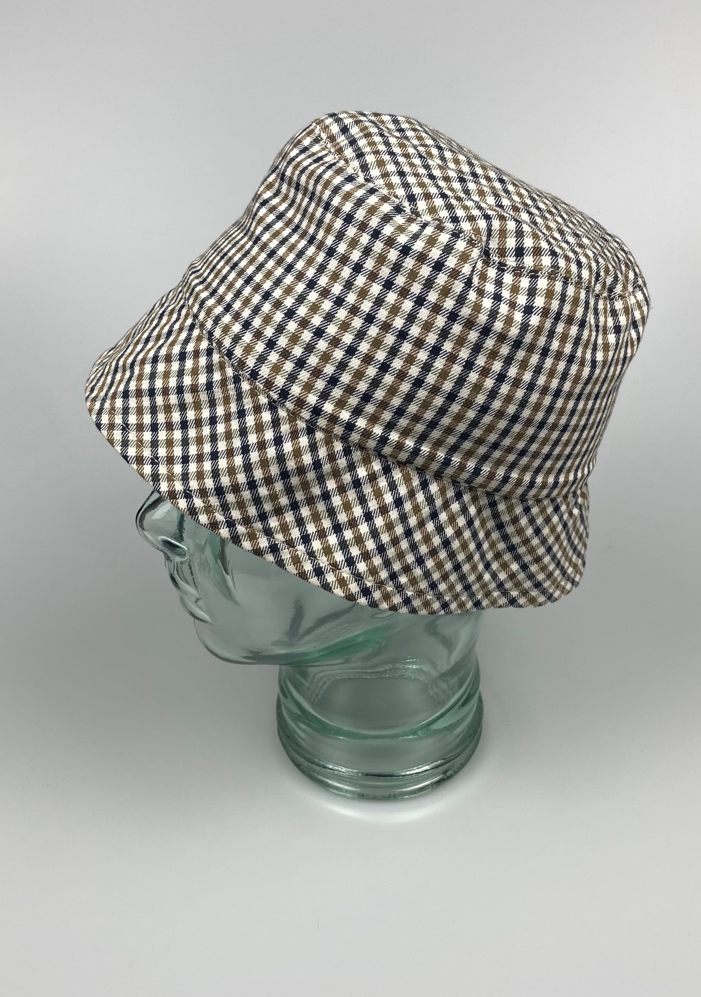 Aquascutum Brown Reversible Trim Bucket Hat (L)