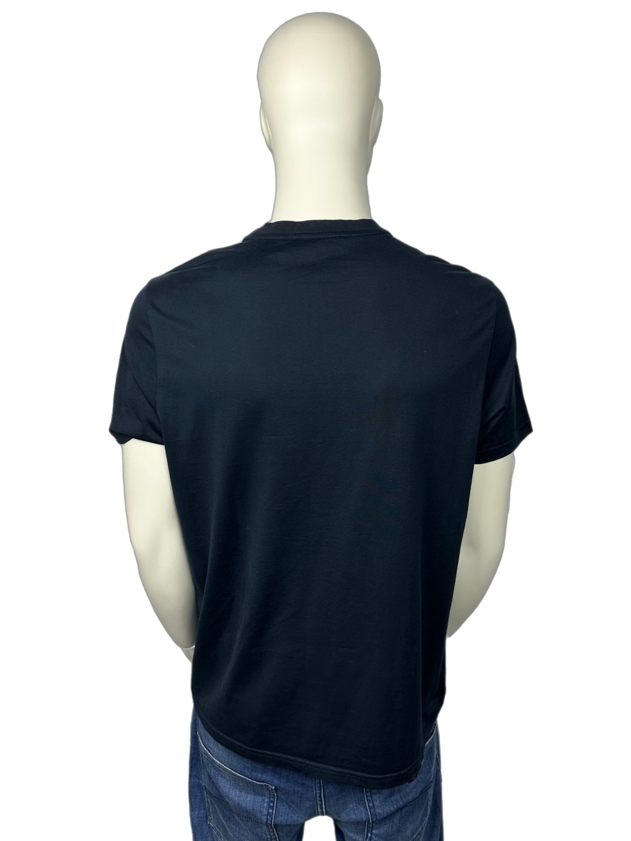Aquascutum Front Check Navy T-shirt Shirt Size (L)