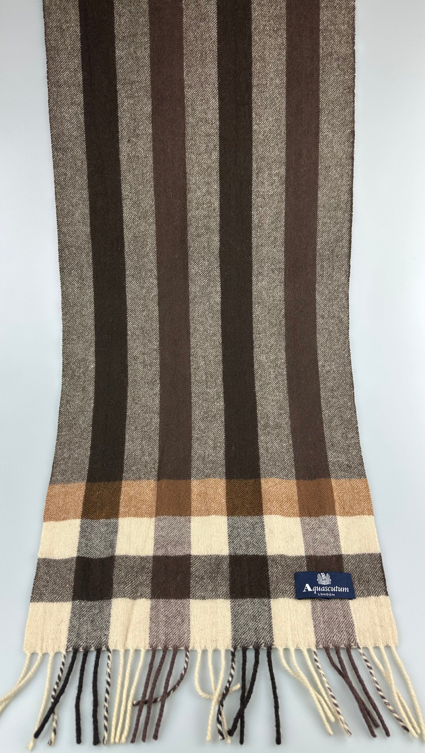 Aquascutum Lambswool Check Blue Label Scarf