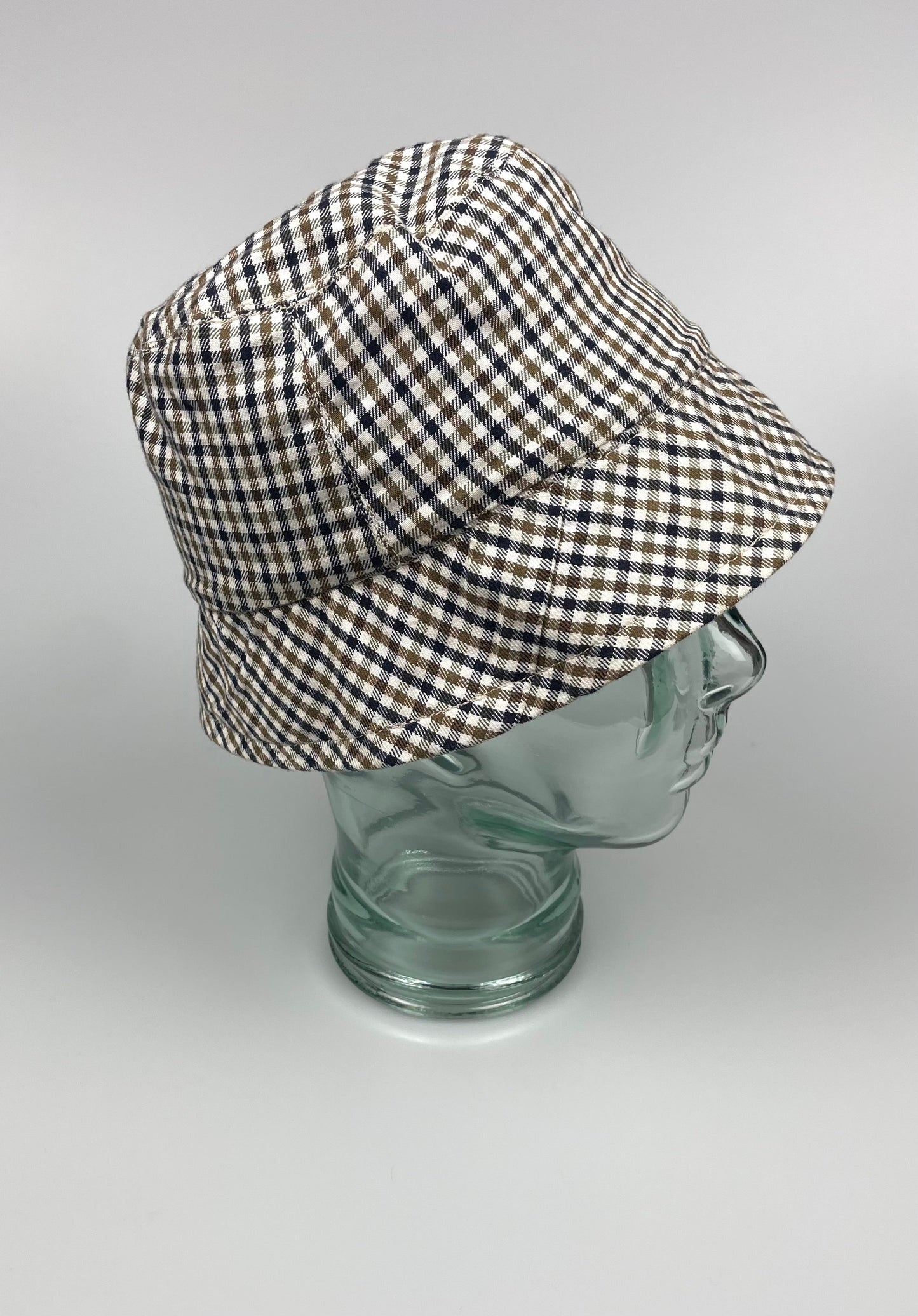 Aquascutum Brown Reversible Trim Bucket Hat (L)