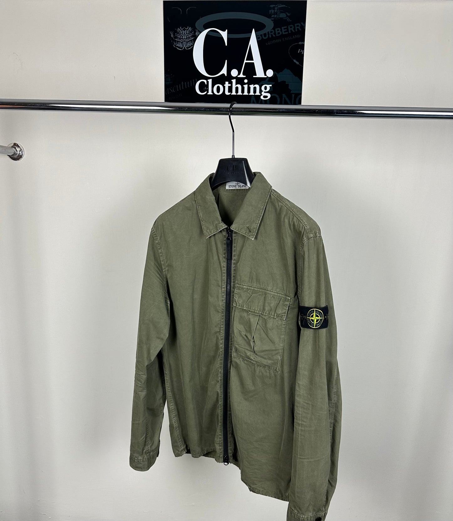 Stone Island Khaki Overshirt Size Large (L)