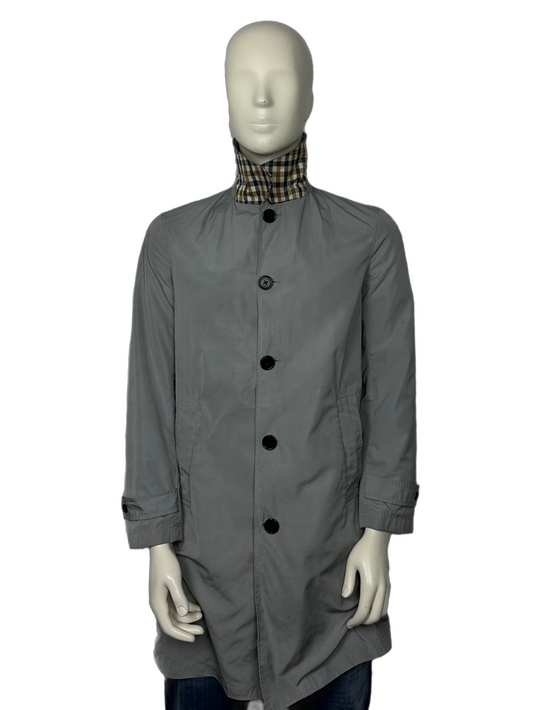 Aquascutum Checked Collar Trench Coat Size (S)