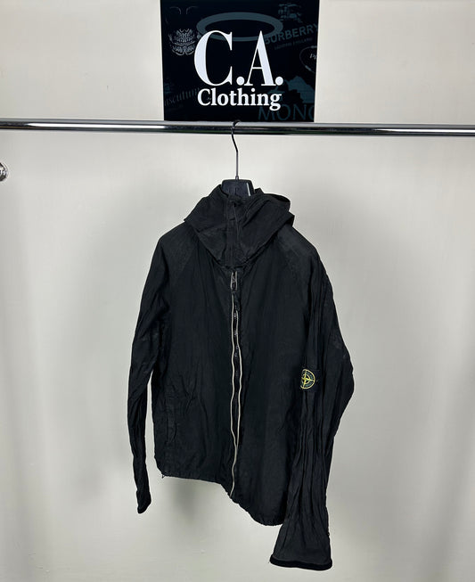 Stone Island Black Nylon Metal Hooded Jacket (2XL)