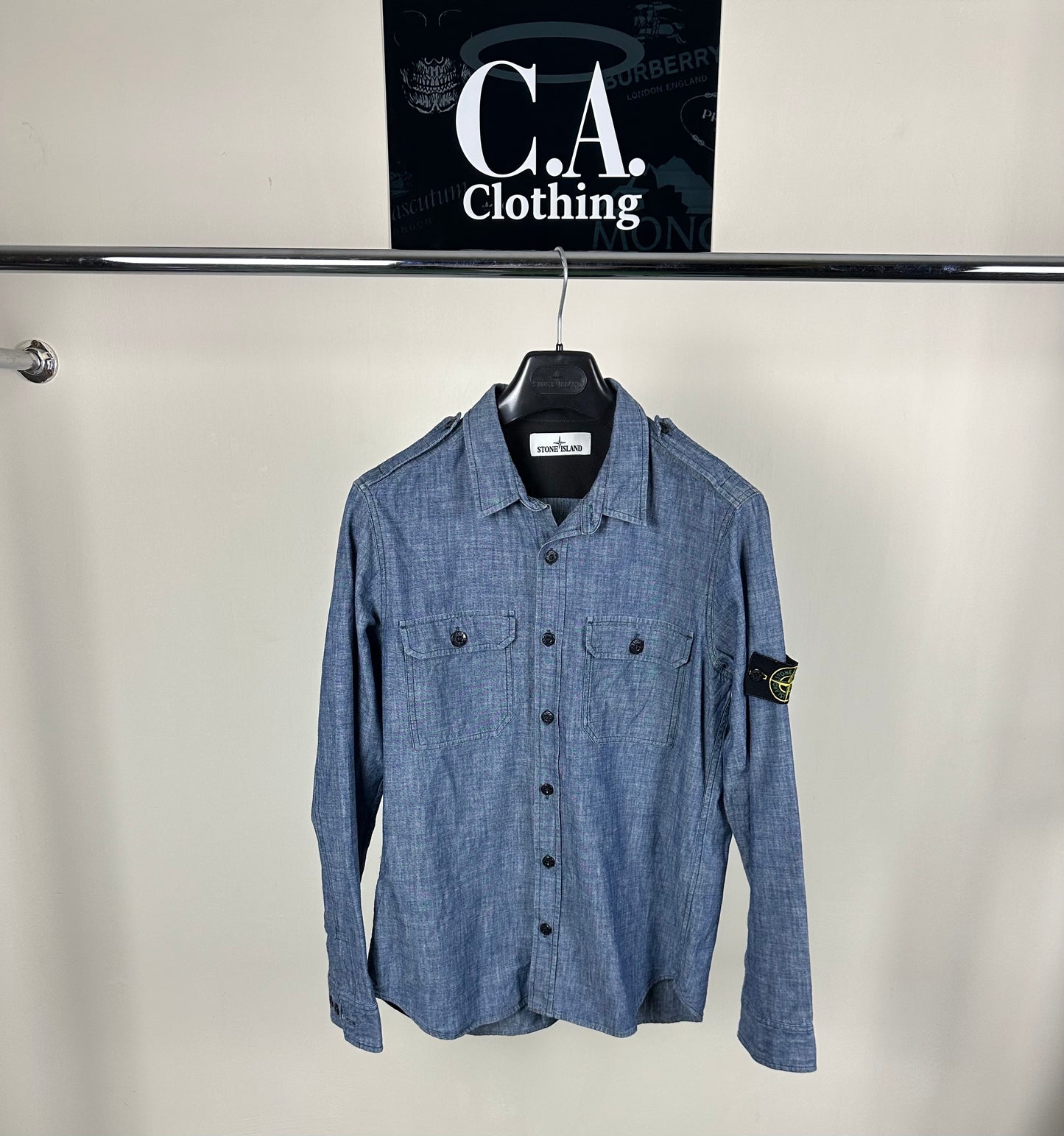 Stone Island Button Overshirt Size (L)