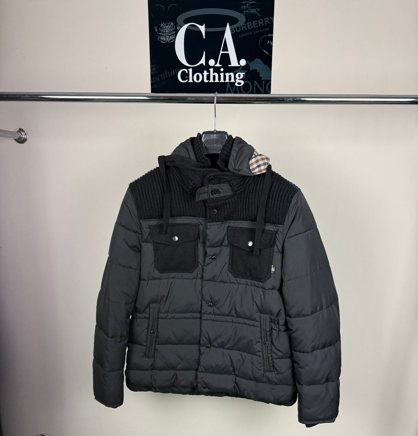 Aquascutum Black Down Coat Size Large (L)
