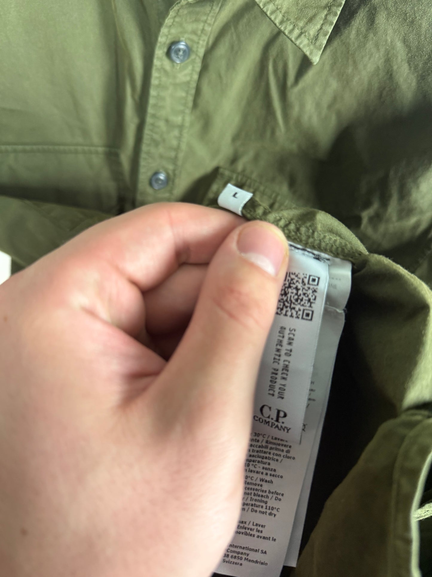 CP Company Khaki Button Lens Overshirt size (L)