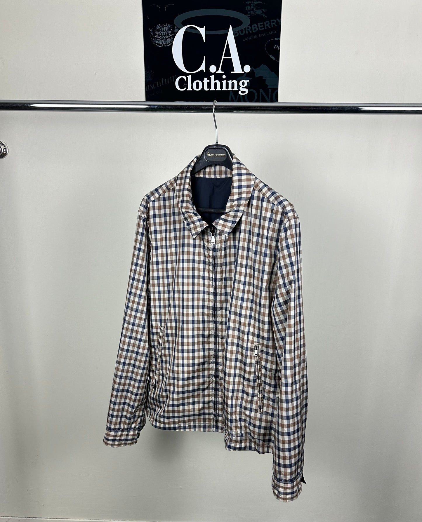 Aquascutum Navy Reversible Jacket Size (M)