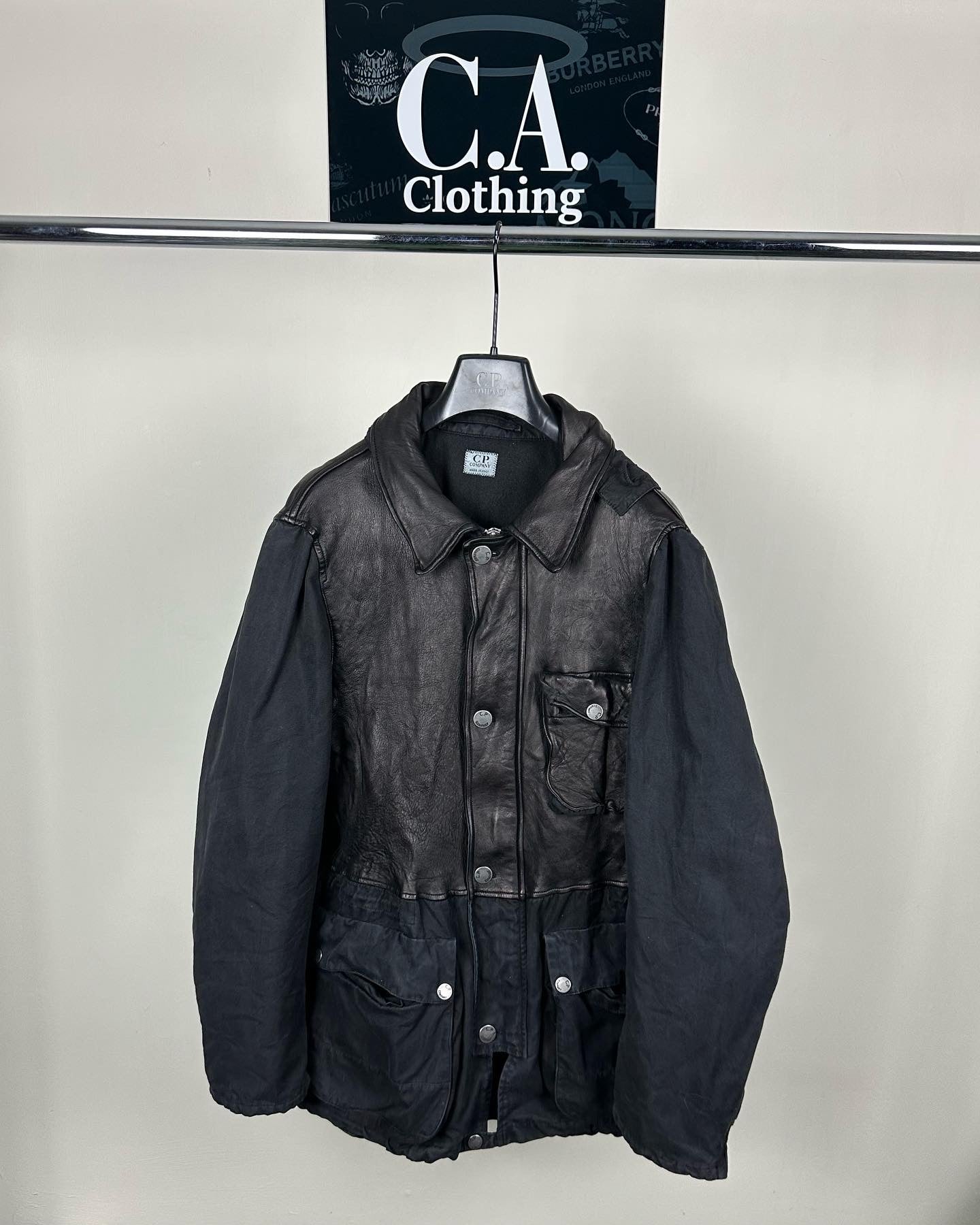 CP Company Leather La Mille Goggle Coat size (XL) Fits (L)