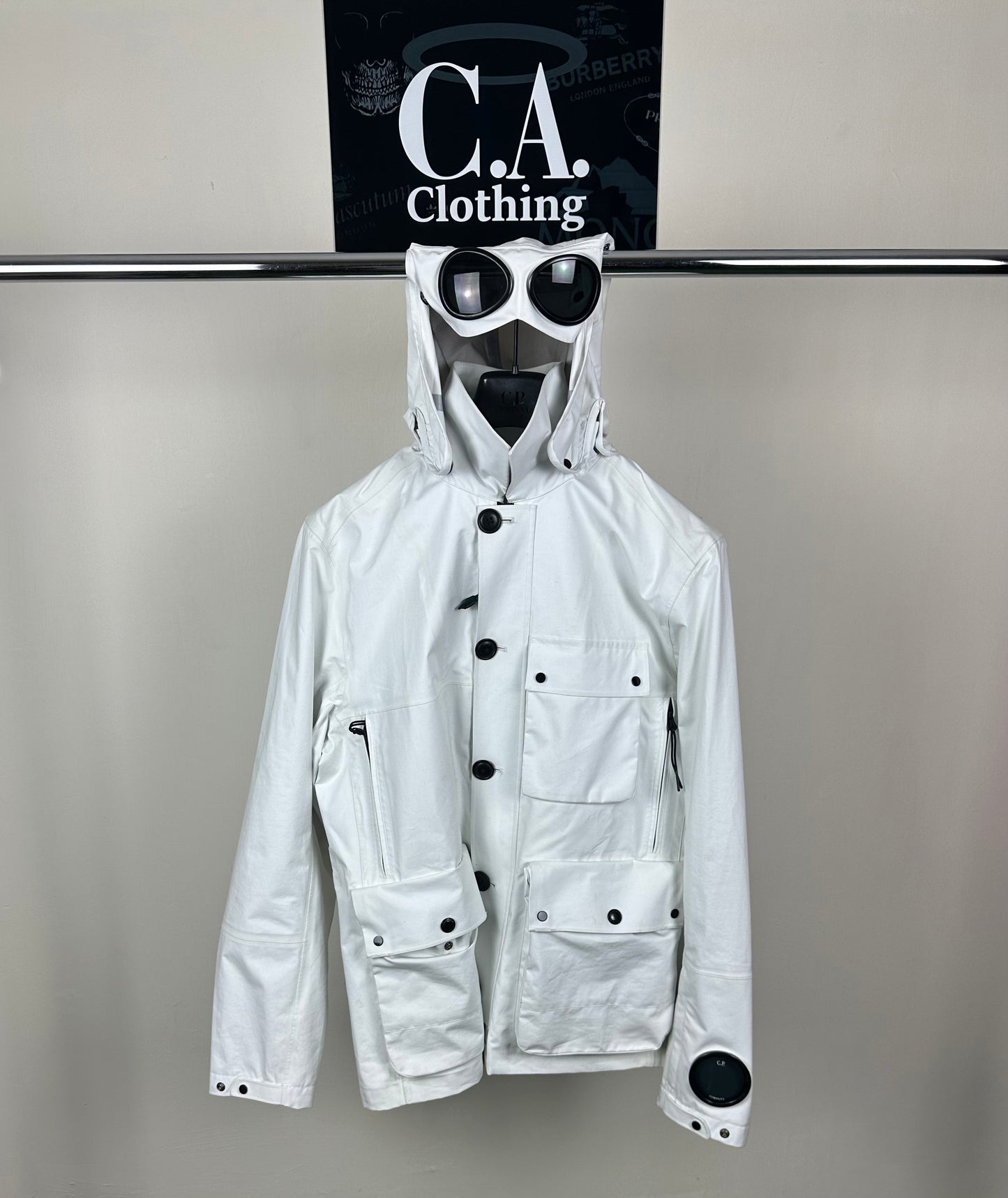 CP Company White T-Mack La Millie Goggle Jacket Size (XL)