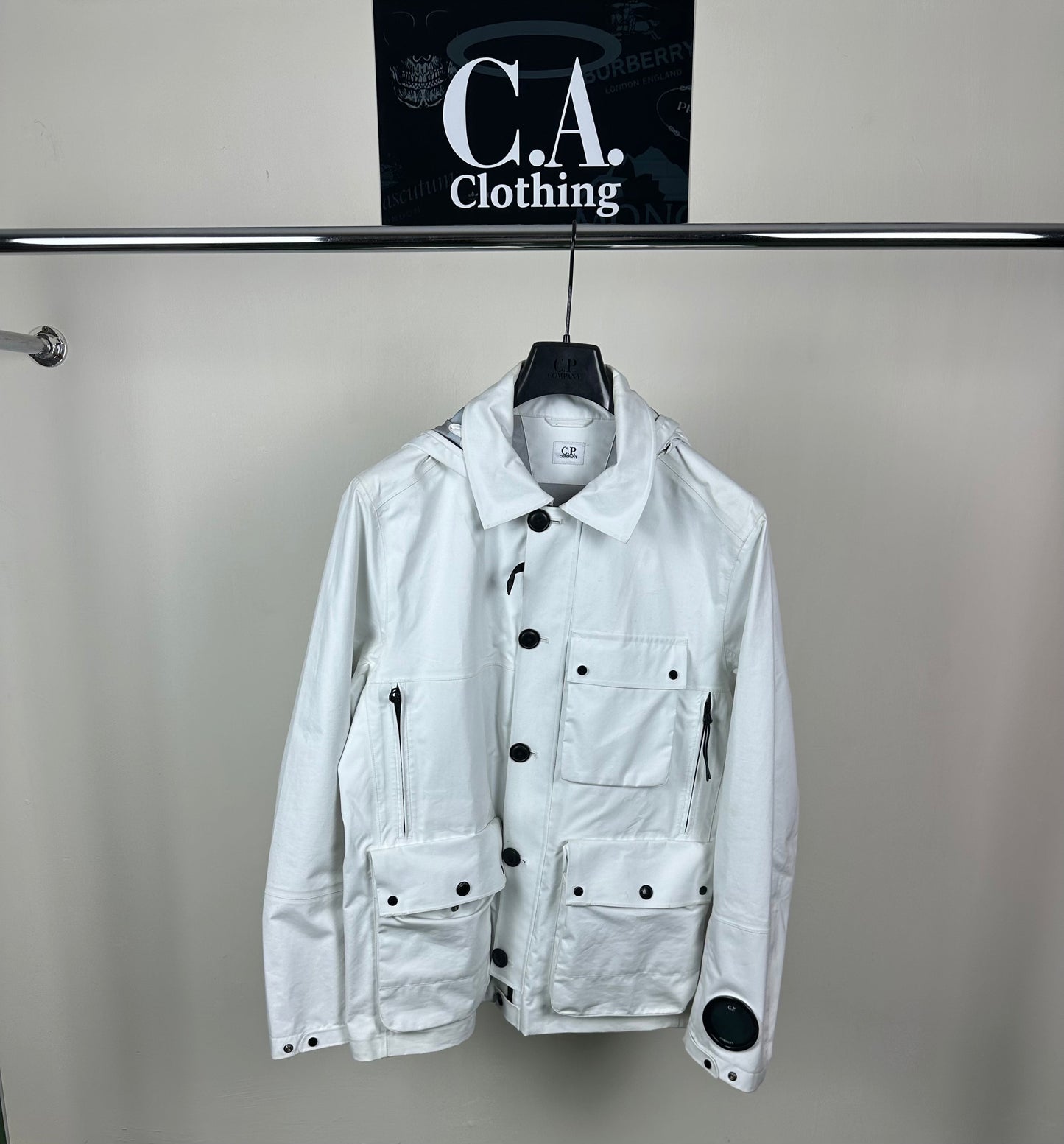 CP Company White T-Mack La Millie Goggle Jacket Size (XL)