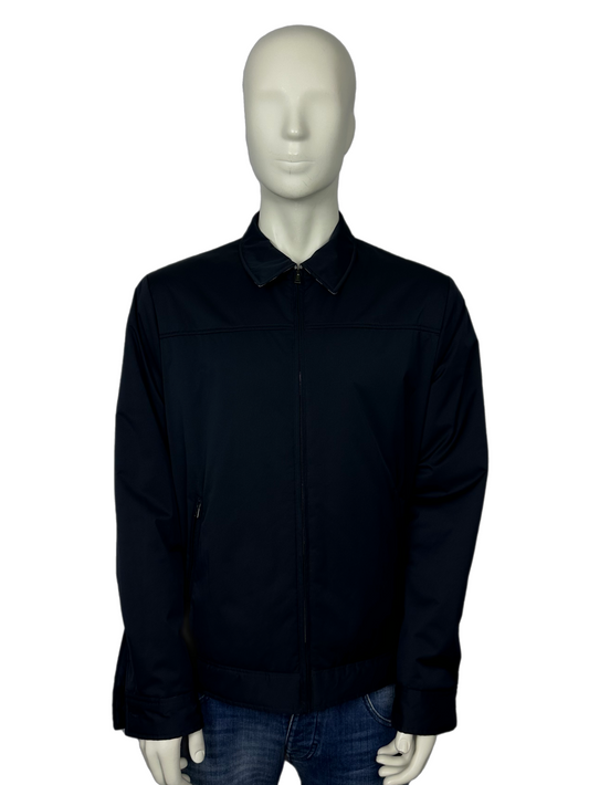 Aquascutum Padded Checked Collar Navy Overshirt Size (2XL)