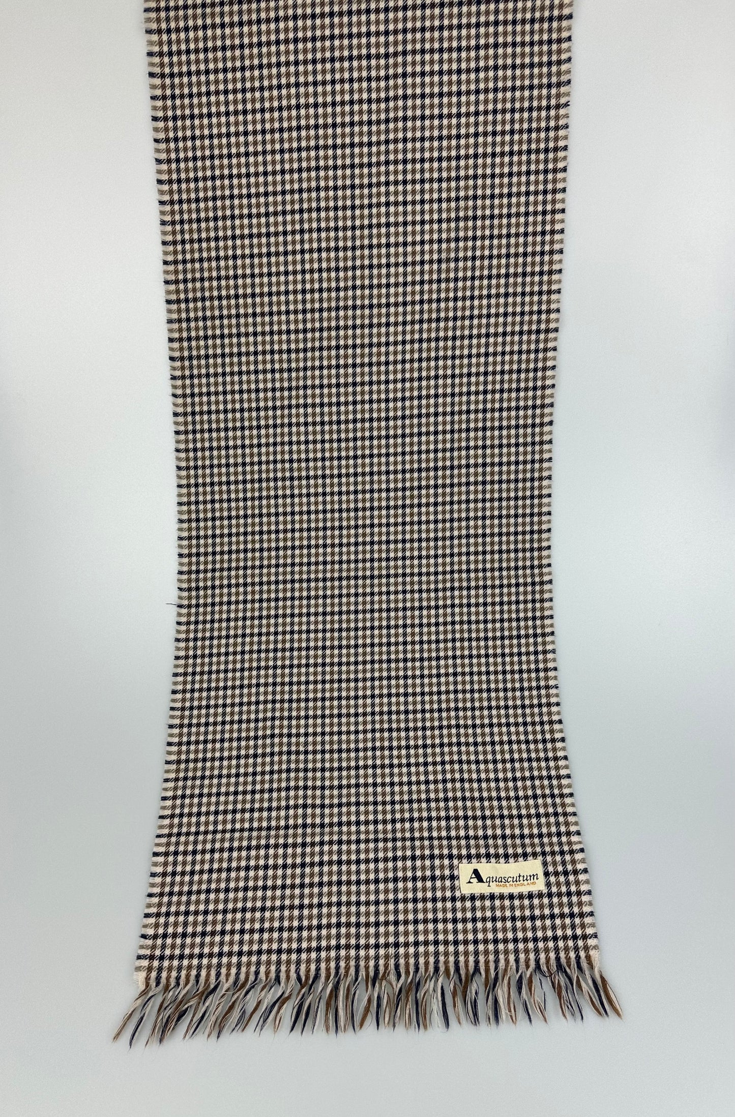 Aquascutum Mini Check White Label Scarf