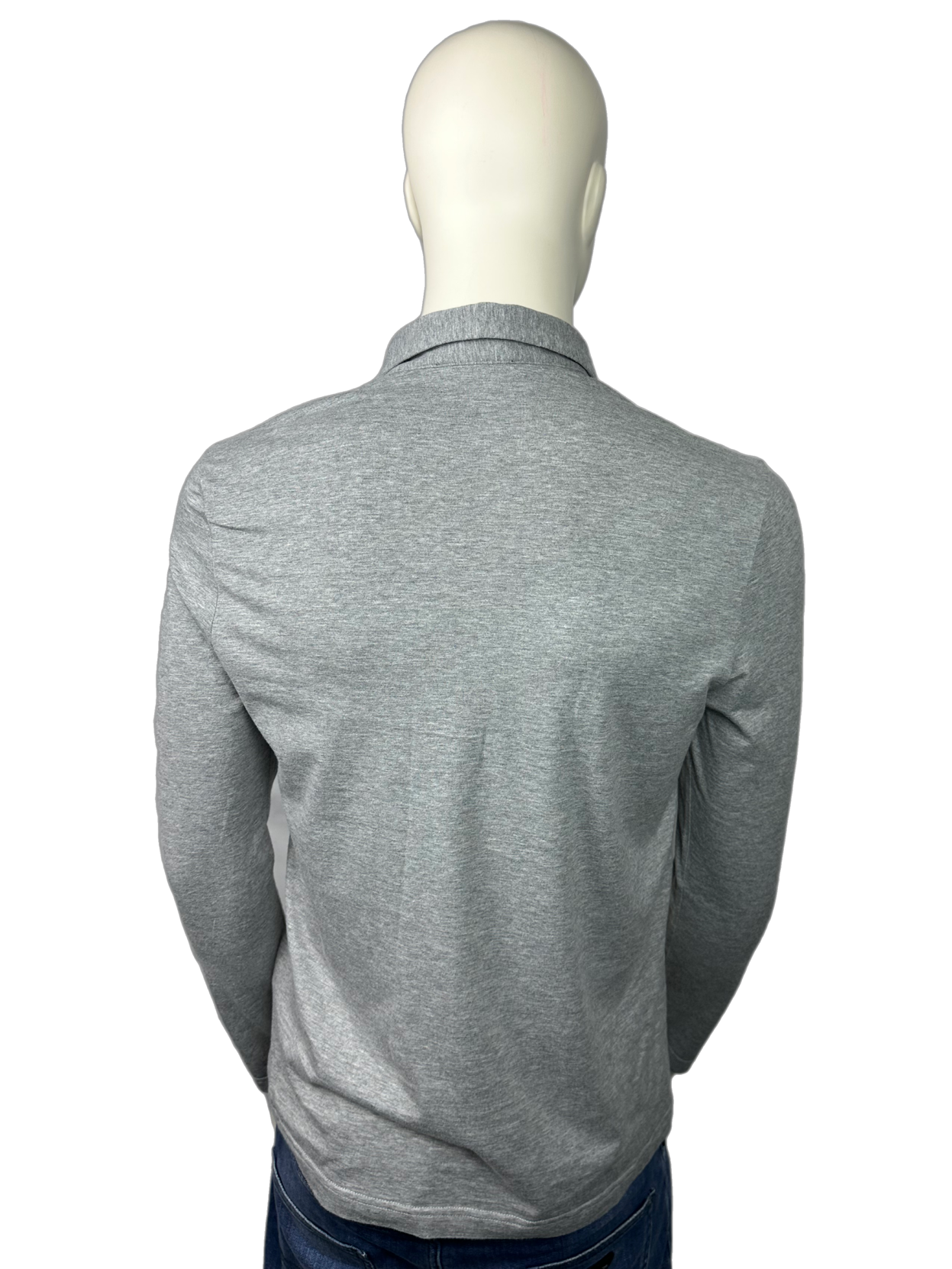 Aquascutum Front Check Grey Polo Size Small (S)