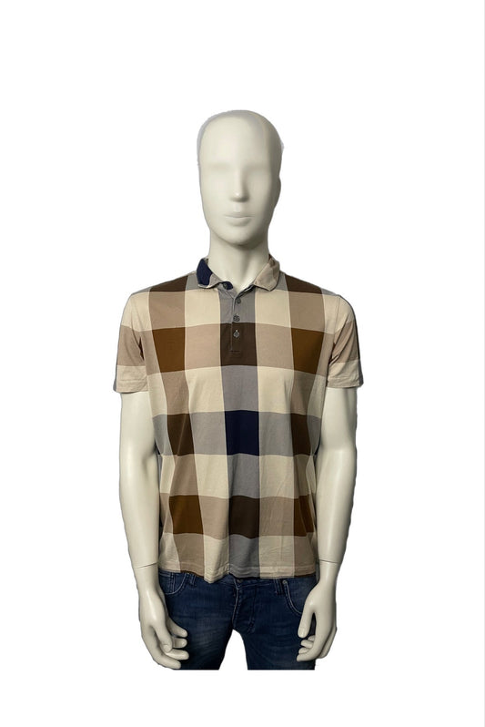 Aquascutum Large Check Polo Shirt Size (XL)