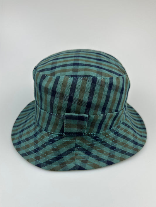 Aquascutum Blue Full Check Bucket Hat