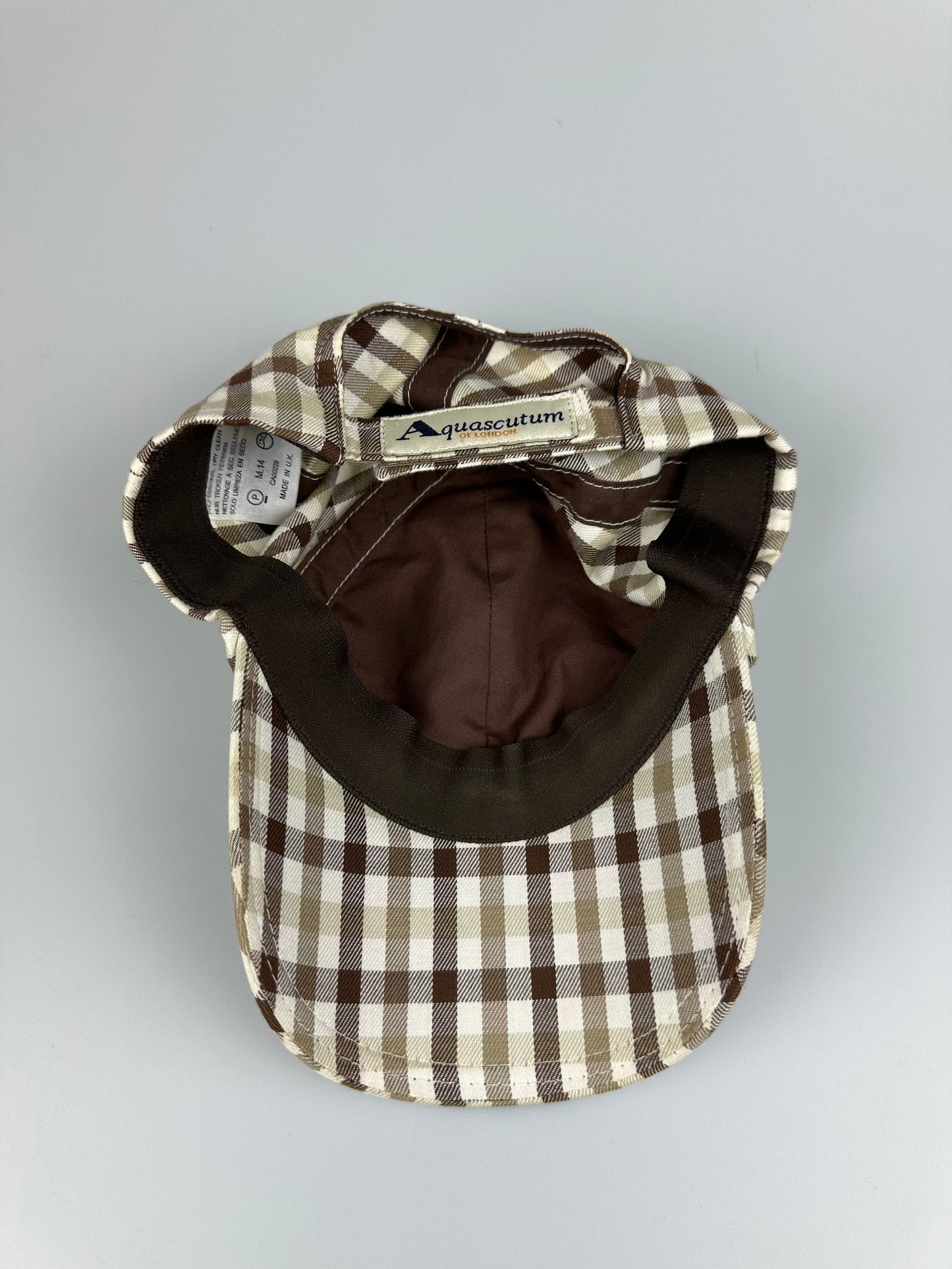 Aquascutum White Label Tan Check Cap